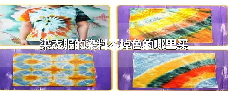 染衣服的染料不掉色的哪里買